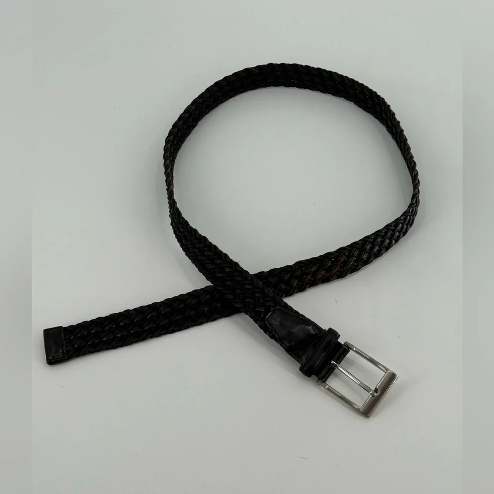 Cremieux Black Braided‎ Leather Belt 40